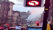 Сграда рухна след пожар на централната гара в Глазгоу