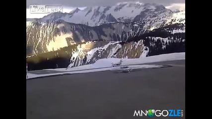 Лудо излитане от писта в планината