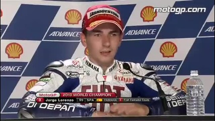 Lorenzo interview after the Sepang 2010 