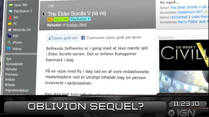 Ign Daily Fix - 23.11.2010 - Oblivion 5? 