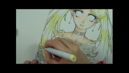 Sailor Moon coloring with copic markers