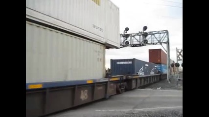 Ns (with Ex-cr) intermodel train leaving the siding after crew change