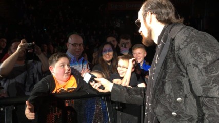 Fan tunes out Aiden English in Nottingham, England