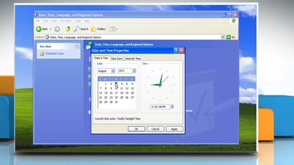 Windows® Xp: How to change date, time and time zone settings