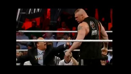 Wwe Raw 4.2.2013 Brock Lesnar Destroy The Miz Tv And F5 The Miz