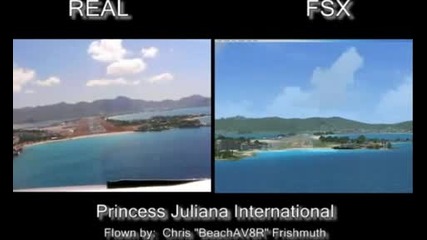 Реалност и Flight Simulator - Princess Juliana - кацане