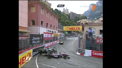 Катастрофата между Трули и Чандок Формула 1 2010 Гран при на Монако 