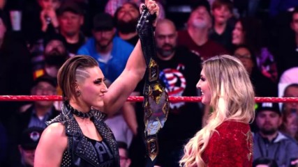 NXT Champion Rhea Ripley engages Charlotte Flair at WrestleMania