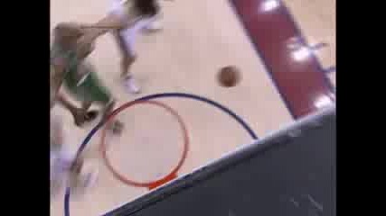 Lebron James Traps Rajon Rondos Layup Against The Glass