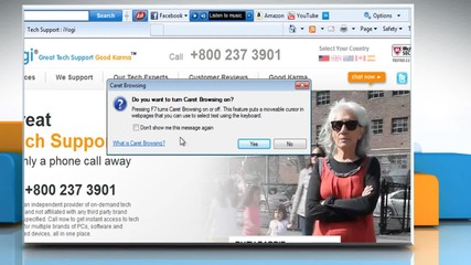 Internet Explorer® 9: How to select text and move around a webpage on Windows® 7?