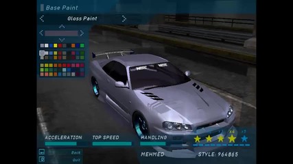 nfs u tuning nissan skyline 2fast 2furious (need for speed undeground)