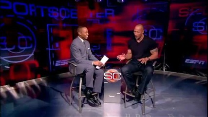 Dwayne , , The Rock`` Johnson и Coach Във Espn! + Скалата говори за Wwe 2010! 