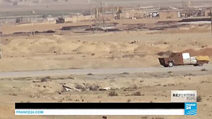 Exclusive - Syria Kurds destroy a suicide bomber's truck filled with explosives coming at them - Fra