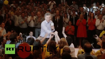 Argentina: Opposition leader M. Macri attends final rally before Sunday's election