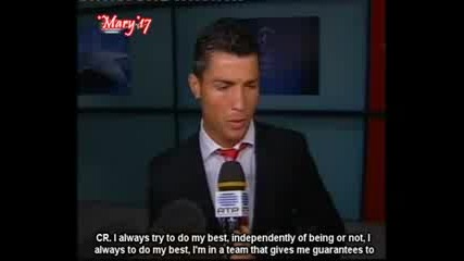 Cristiano Ronaldo interview after Arsenal 5.5.09