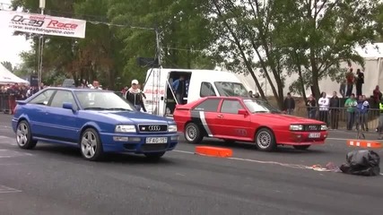 Audi S2 Coupe Turbo Vs. Audi Urquattro Turbo Drag Race