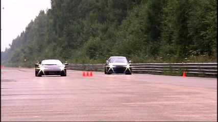Lamborghini Murcielago Lp640 vs Audi Rs6 драг състезание