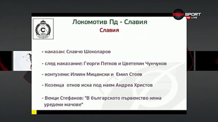 Преди Локомотив Пд - Славия