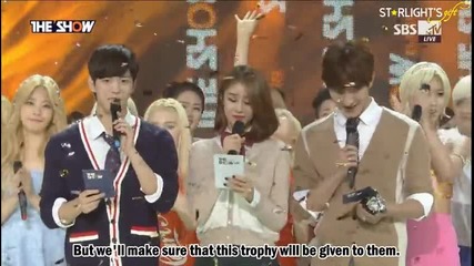 [engsub]150901 The Show - Vixx Lr 1st Win - Hongbin Award Speech & Encore