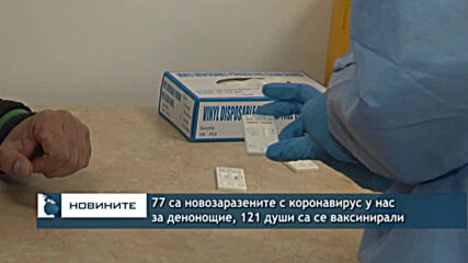 77 са новозаразените с коронавирус у нас за денонощие, 121 души са се ваксинирали
