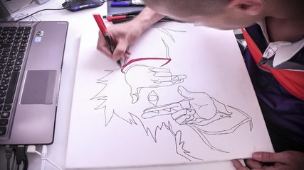 Забързано рисуване на Alucard от Hellsing