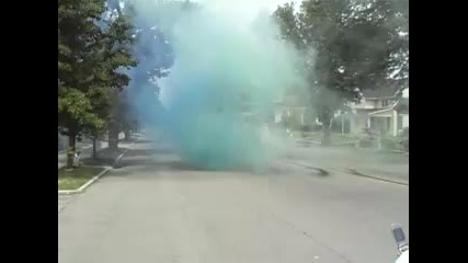 Yellow and Blue Burnout