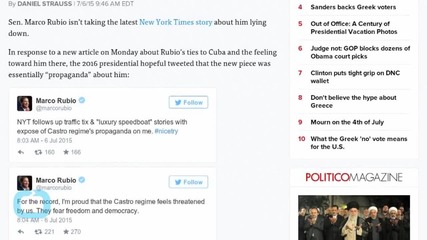 Rubio Fires Back at the New York Times