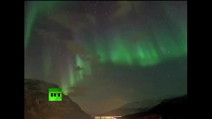 Северно Сияние Озари Небето Над Birtavarre Норвегия