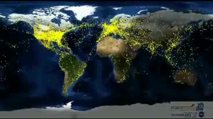 Впечатляващо! Световният въздушен трафик за 24 часа 