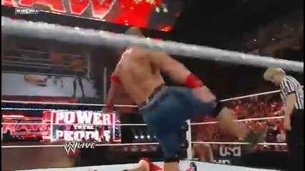 John Cena & Alex Riley & Randy Orton vs R-truth & The Miz & Christian Wwe Raw 6-20-11