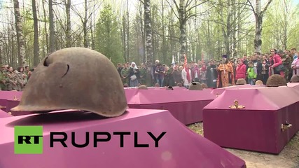 Russia: Remains of 164 Red Army soldiers buried in St. Petersburg