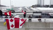 Canada: Dozens gather to support 'Freedom Convoy' against mandatory COVID vax for truckers in Toronto