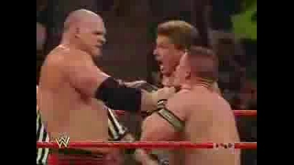 wwe raw fatal 4 way match john cena vs kane vs jbl vs batist 