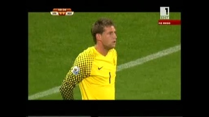страхотен гол на диего фурлан за 1 - 1 първи полу финал на мача уругвай холандия 