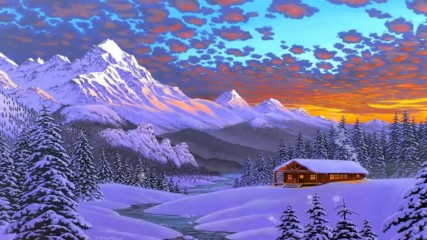 Зимни акценти - къщи в планината! ... (painting) ...