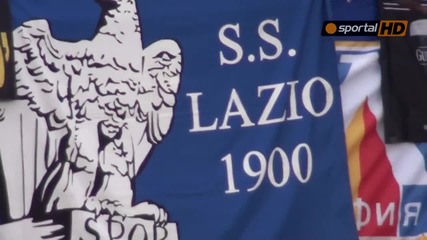 Знамена на Лацио в сектора на Левски в " Надежда "