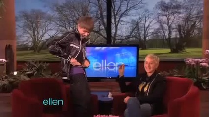 Justin Bieber показва бельото си в шоуто на Ellen 