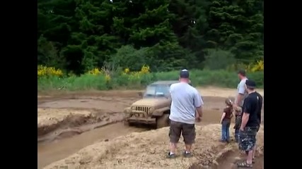Jeep going to try the deep end of mud and muck