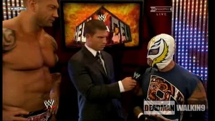 Batista and Rey Mysterio - Backstage | Hell in a cell 2009 | Hq 