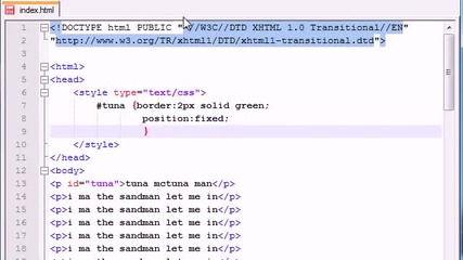 Xhtml and Css Tutorial - 38 - Fixed Positioning