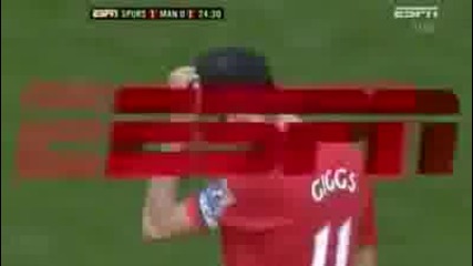 Tottenham vs Manchester United 1 - 1 Ryan Giggs Goal