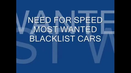 Need For Speed Most Wanted Blacklist Cars