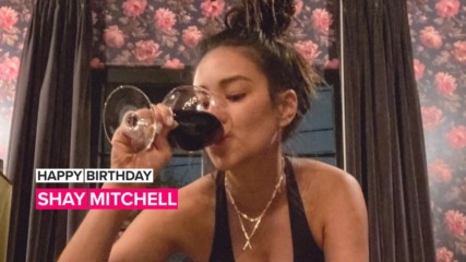 Shay Mitchell is quarantining just like us: with wine and a yoga mat