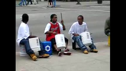 Crazy street drummers