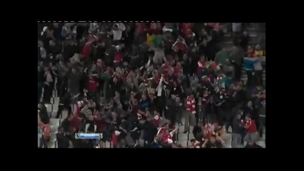 Аарън Рамзи донесе победата на Арсенал в добавеното време срещу Олимпик Марсилия