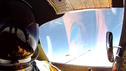 Американски шпионски самолет U-2 изглед от мястото на пилота