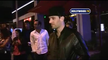 J.c. Chasez Talks To Cameras At Boa Restaurant.