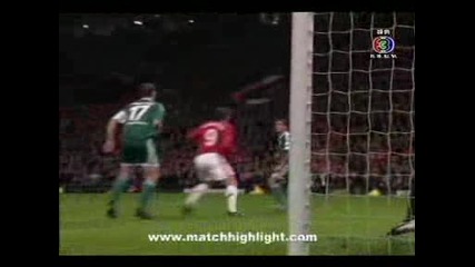 Manchester United 2 - 1 Wolfsburg Carrick Goal