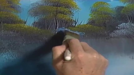 S14 Радостта на живописта с Bob Ross E09 - крайречно бягство в овал ღобучение в рисуване, живописღ