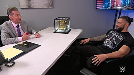 Mr. McMahon shows off the Cleopatra Egg to Roman Reigns: Survivor Series 2021